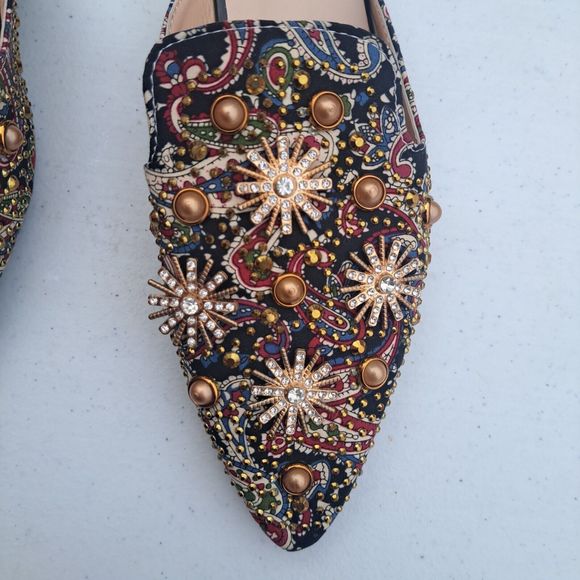 Luxury Women Mules Summer Slippers Shoes Flats Flip Flops  Stars Rhinestones - Picture 3 of 16